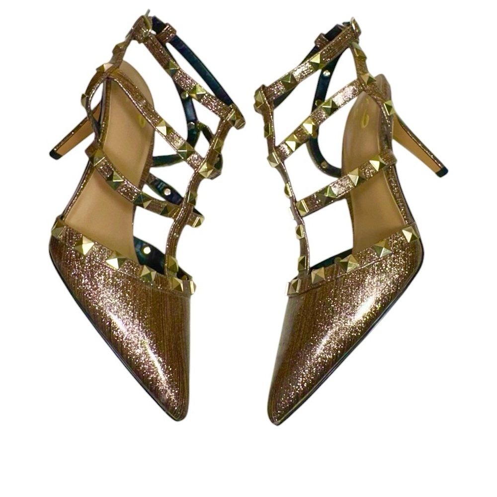 Mix No. 6 Liraven Studded Bronze Metallic Pump Size 8